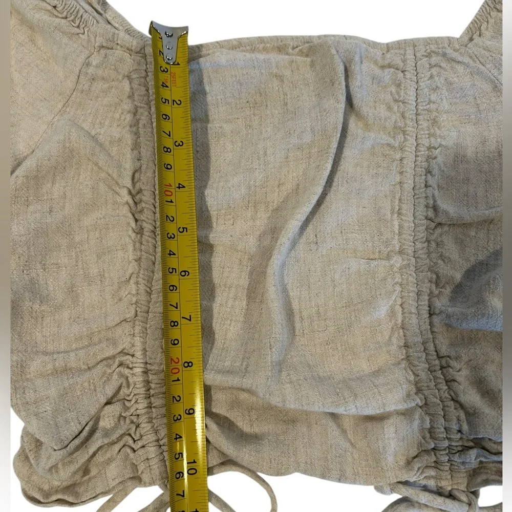 Wild Fable Linen Blend Ruched Crop Top Large - Picture 9 of 9